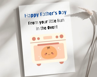 Funny Father's day Card for husband, Father's day card from the bump, Fathers day from your bun in the oven, card for husband, card for him