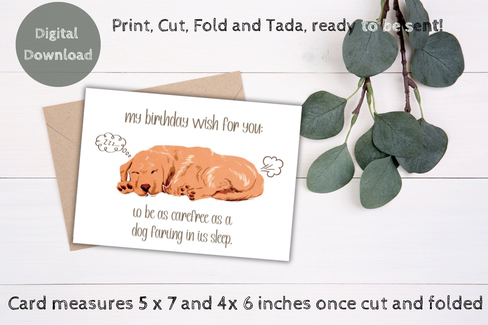 Printable Birthday Card Funny Birthday Card for Dog Lovers Birthday ...