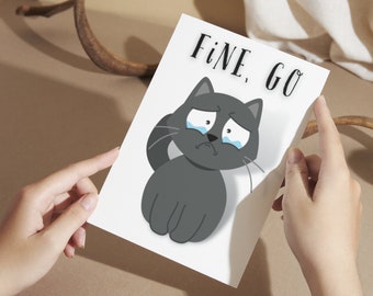 Printable farewell card Goodbye Card for coworkers leaving for new job Funny Card Moving Card funny farewell card Cute Card Retirement Cat