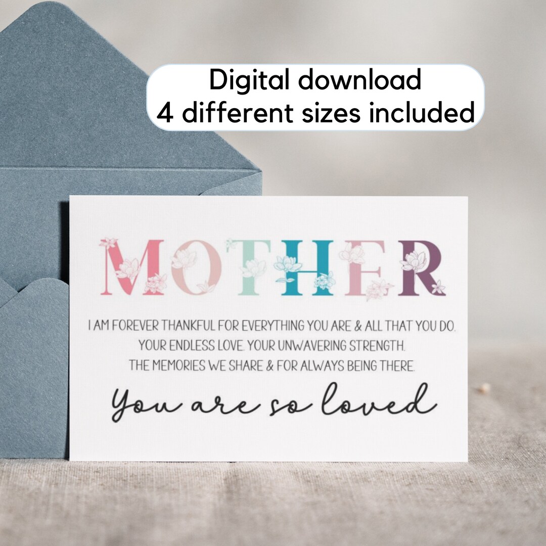 Printable Birthday Card, Printable Mother's Day Card, Printable ...