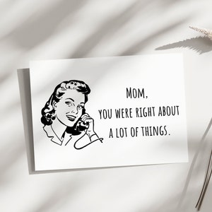 Tarjeta de cumpleaños para mamá, tarjeta divertida del día de la madre, tarjeta del día de la madre, tarjeta del día de las madres de la hija, tarjeta para mamá, tarjeta de cumpleaños, imprimible