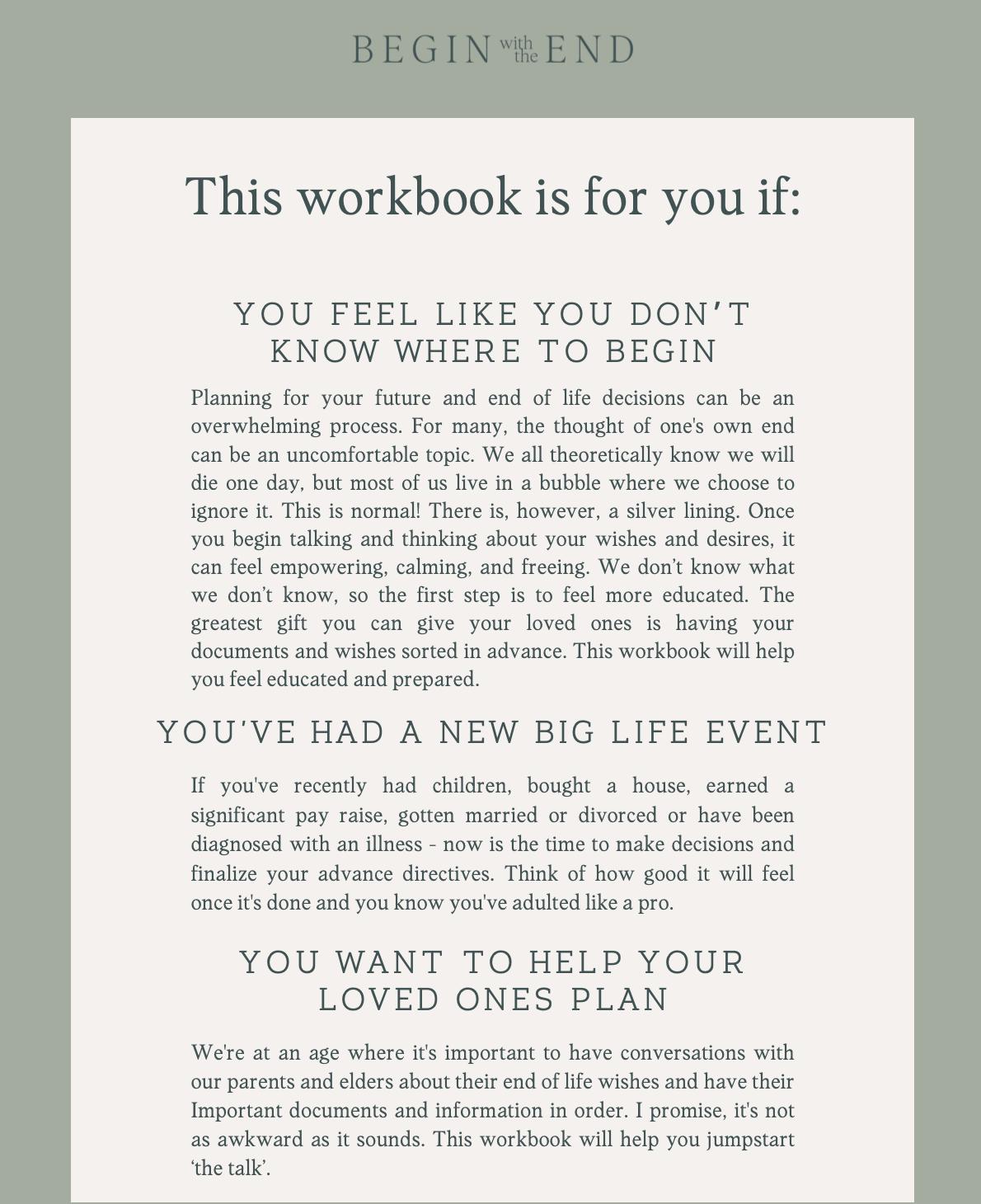 End of Life & Legacy Planning Workbook - Etsy