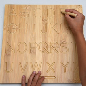 Alphabet Tracing Board, Reversible Wooden ABC Learning & Education