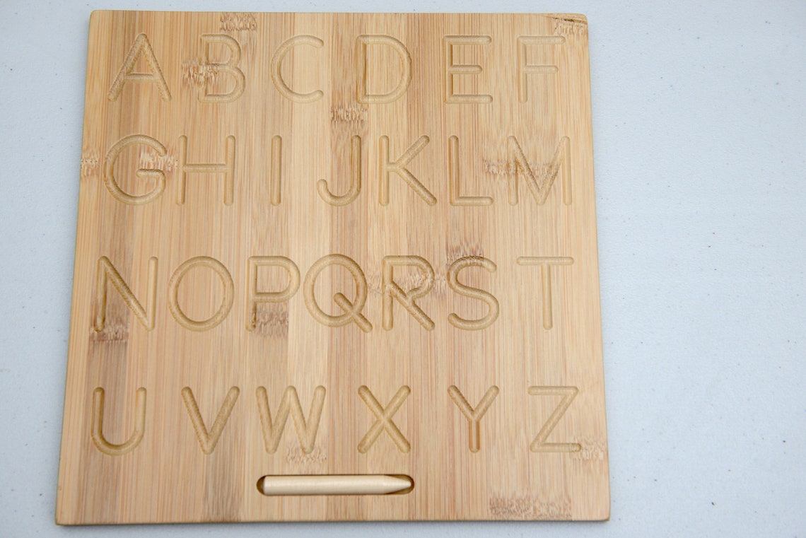 Wooden Alphabet Tracing Board - Montessori Toys for 2 3 4 5 Year Old ...