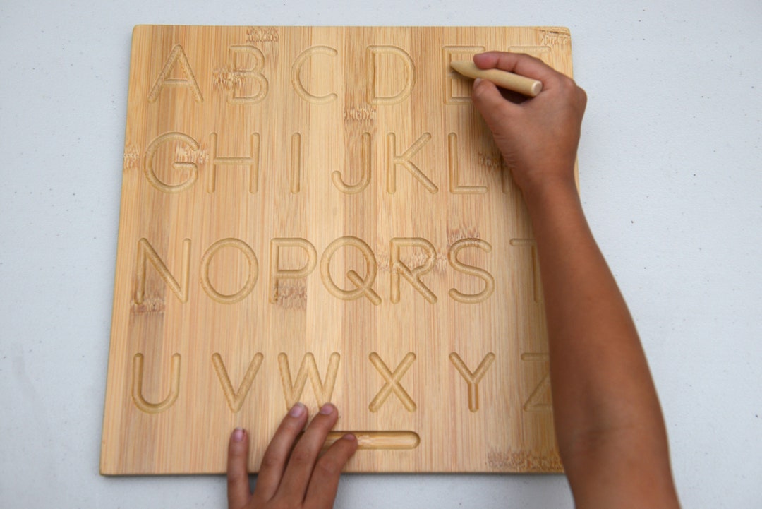 Holz Alphabet Schreibtafel, Doppelseitig Letter Tracing Board ABC, Montessori Lernspielzeug Für Vorschulkinder, Buchstaben Lernen Educational Toys, Einschulung Geschenke Für 3 4 5 Jahre Alte Kinder