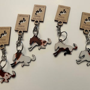 10 Pack Bronco Key Chains - Limited Run Tricolor Horse Pattern