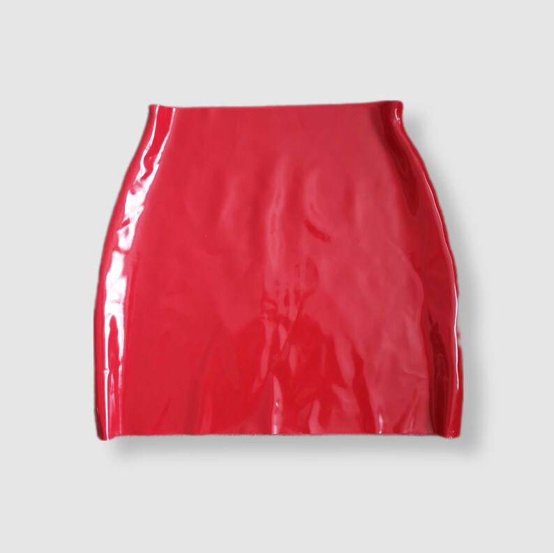 Lina Mini Latex Skirt Etsy