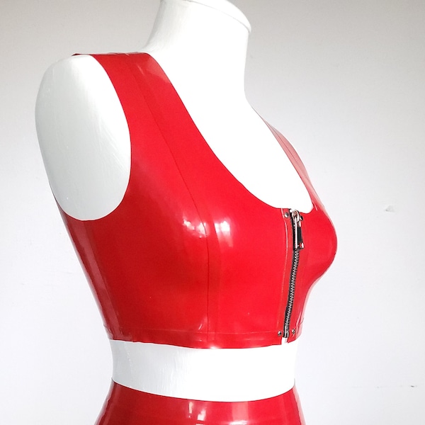 Latex Croc Top with front zipper