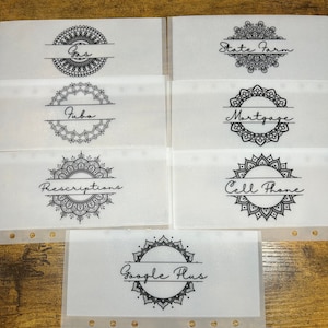 Sobres para efectivo tamaño A6 con diseño de mandala en papel vitela o mate
