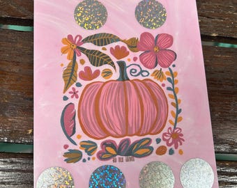 Pink Pumpkin Perspective Scratch Off Savings Challenge