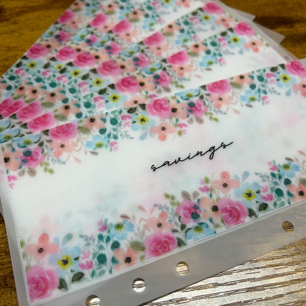 A6 Spring, Floral Vellum/Matte Cash Envelopes