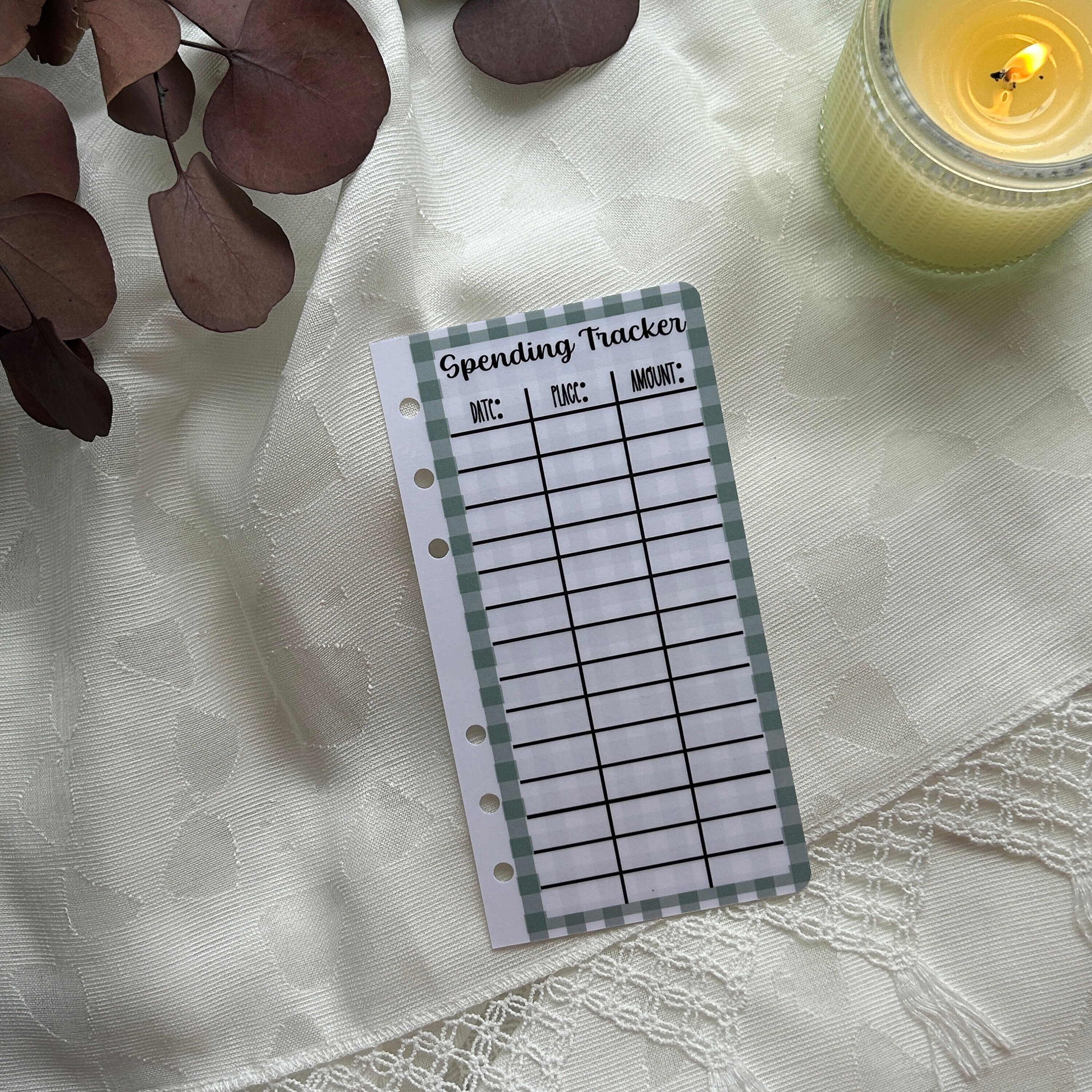 A6 Plaid Spending Tracker - Etsy