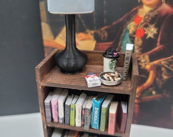 Miniature dollhouse bookcase