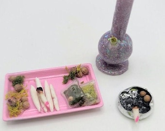 Minature dollhouse rolling tray