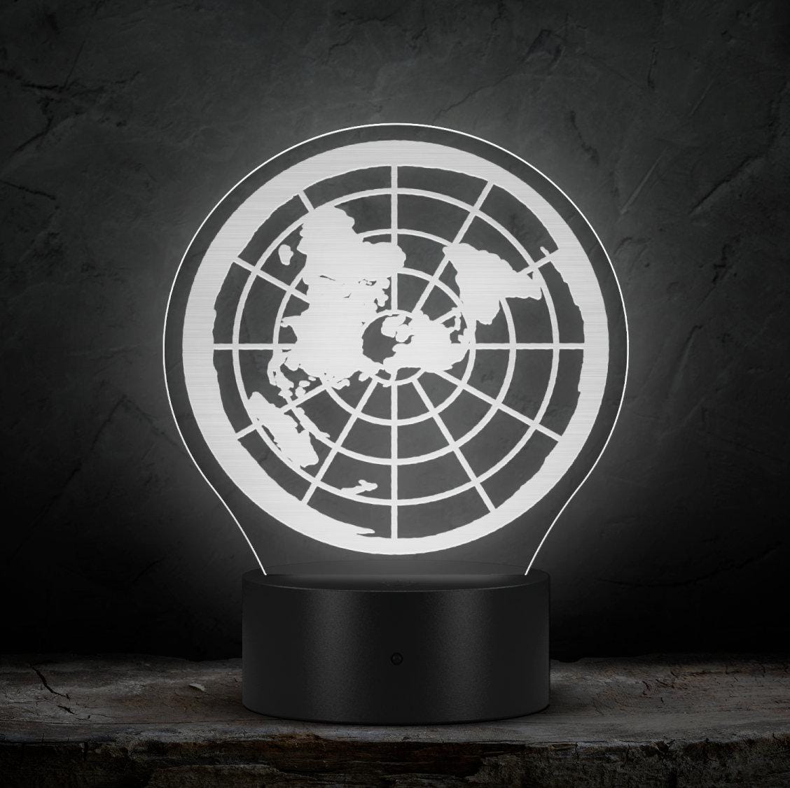 Gleason Flat Earth Map LED Table Lamp, Ancient Map Night Light ...