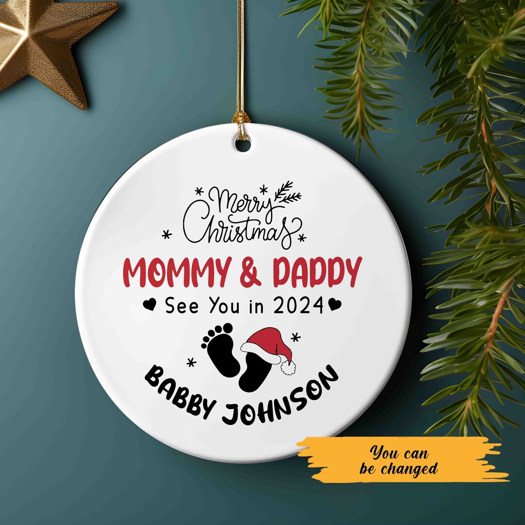 Merry Christmas Mommy and Daddy See You in 2024 Christmas Tree Ornament