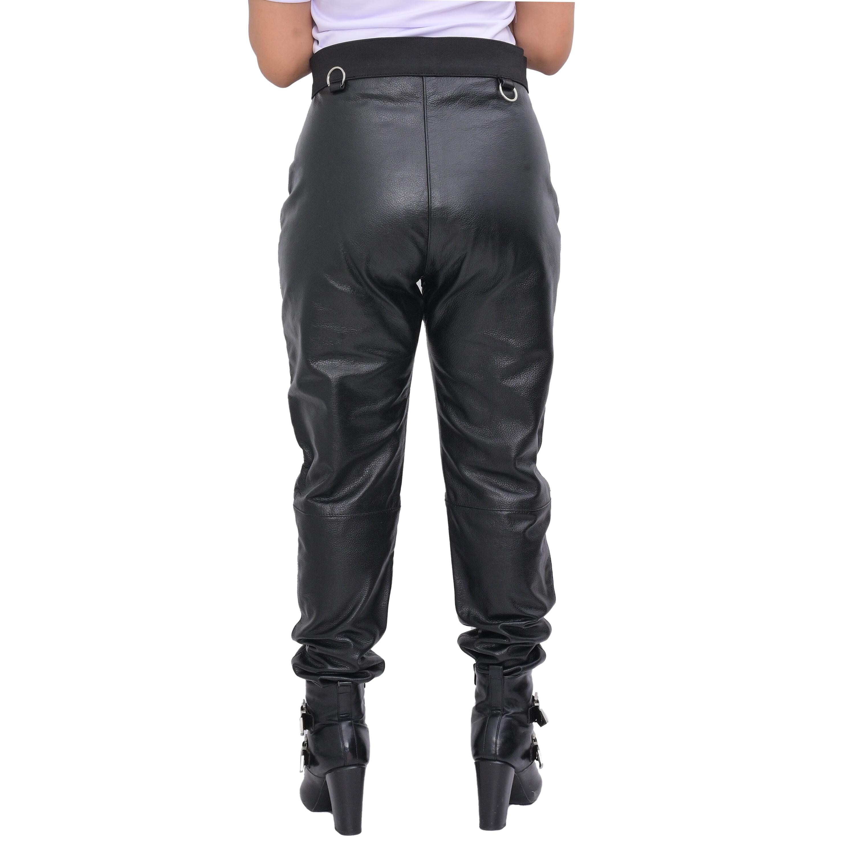 SHIKITARI STUDDED LEATHER PANTS 【BLACK】 STUDIO ID JETT STUDDED - Leather trousers - black - Zalando