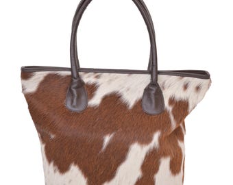 Cowhide Fur Tote Bag: Western Hair-on-Hide Leather Handbag
