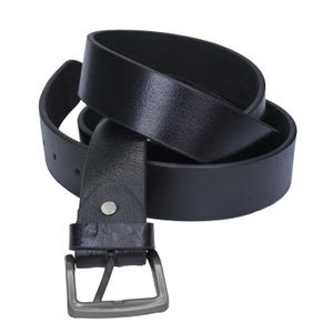 Handmade Black Leather Belt for Men – Genuine Leather, Classic Buckle, Everyday or Formal Wear Gift For Him