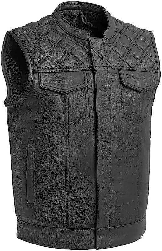 Quality leather deals motorcycle vest