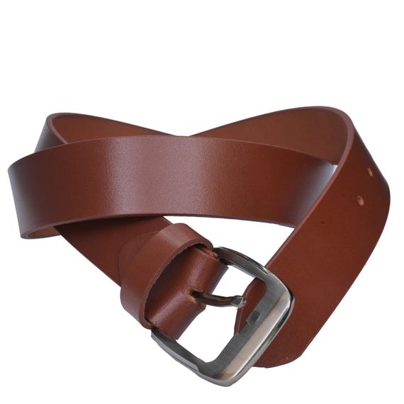Men’s Full Grain Leather Belt – Handmade Genuine Cowhide Strap with Solid Buckle, Belt for Jeans, Casual and Work wear – Ideal Gift for Him