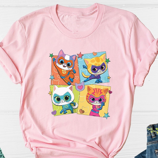 Chemise super chatons Disney, chemise Super chatons personnalisée, chemise héros Super Kittie Buddy Bitsy Ginny Sparks, chemise chatons Disney