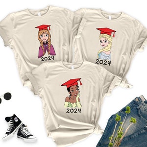 Disney Princess Graduate 2024 Shirt, Custom Disney Graduation Shirt, Class Of 2024 Shirt, Princess Graduate Shirt, Senior Class Shirt