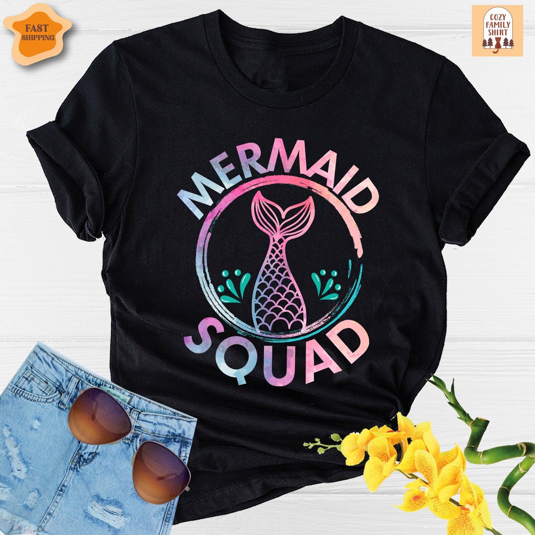 Mermaid Squad Shirt, Mermaid Crew Shirt, Mermaid Shirt, Mermaid Girl ...