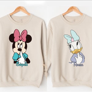 Minnie and Daisy Sweatshirt, Custom Disney Besties Shirt, Best Friend Shirt, Disney Girl Trip Shirt, Minnie Mouse Shirt, Daisy Duck Shirt