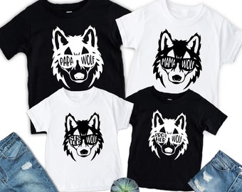 Wolf Pack Shirts, Family Wolf Pack Tees, Family Matching T-Shirts, Mama Wolf Shirt, Papa Wolf Shirt, Wolf Lover Shirt, Wolf Shirt
