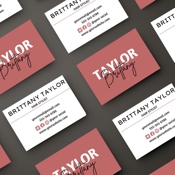 Cheap Business Card Canva Template, Editable Business Card Template, Hair Stylist Business Card, Printable Business Card, DIY Calling Card,