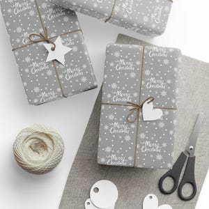 Merry Christmas Wrapping Paper, Gray Wrapping Paper, Christmas Gift Wrap, Christmas Wrapping Paper, Cute Christmas Gift Wrap, Assorted Wrap