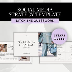 Social Media Strategy Canva Template | Instagram Strategy | Marketing Strategy | Social Media Plan | Social Media Manager Template