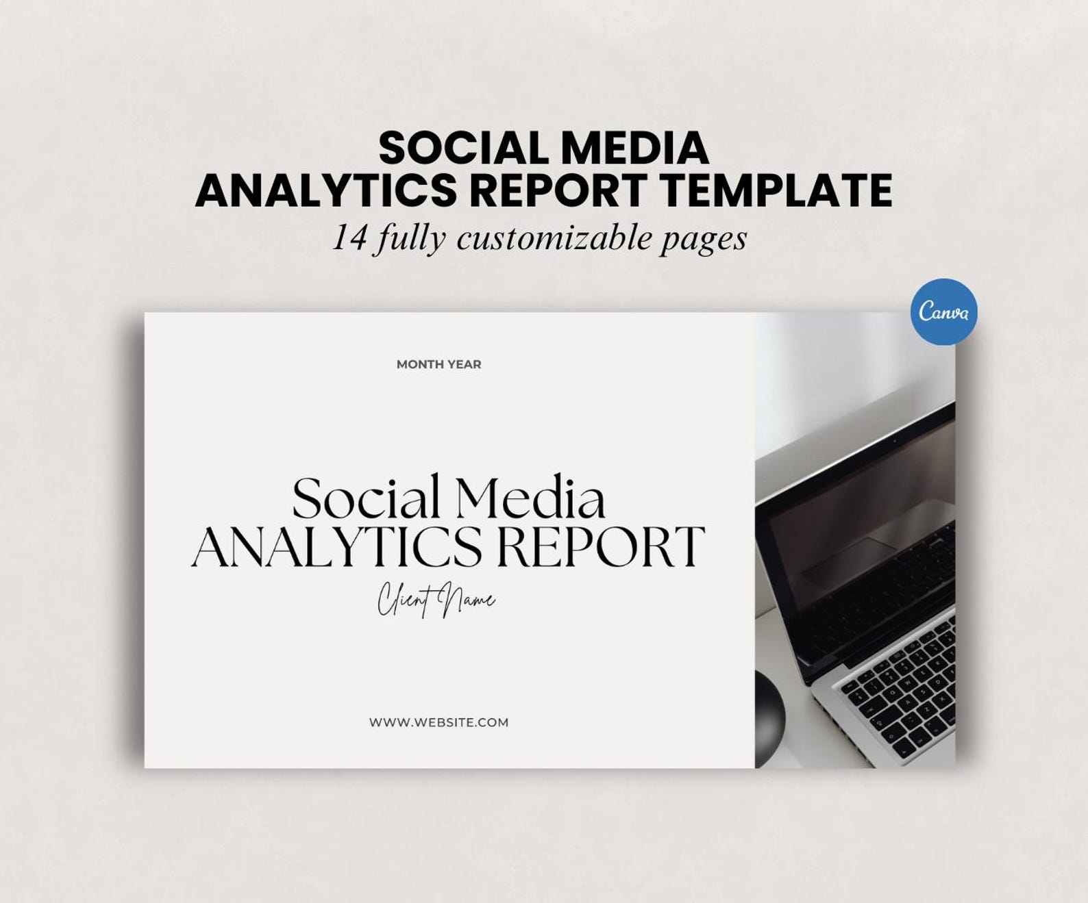 Social Media Analytics Report Canva Template, Aesthetic Editable Social ...