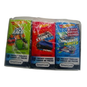Pañuelos de bolsillo Hot Wheels, paquete de 6, 2 capas, 10 unidades cada uno, SmartCare F20 Z