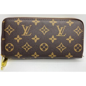 Cartera Louis Vuitton Monogram Canvas Zippy con cremallera doble marrón F50-A