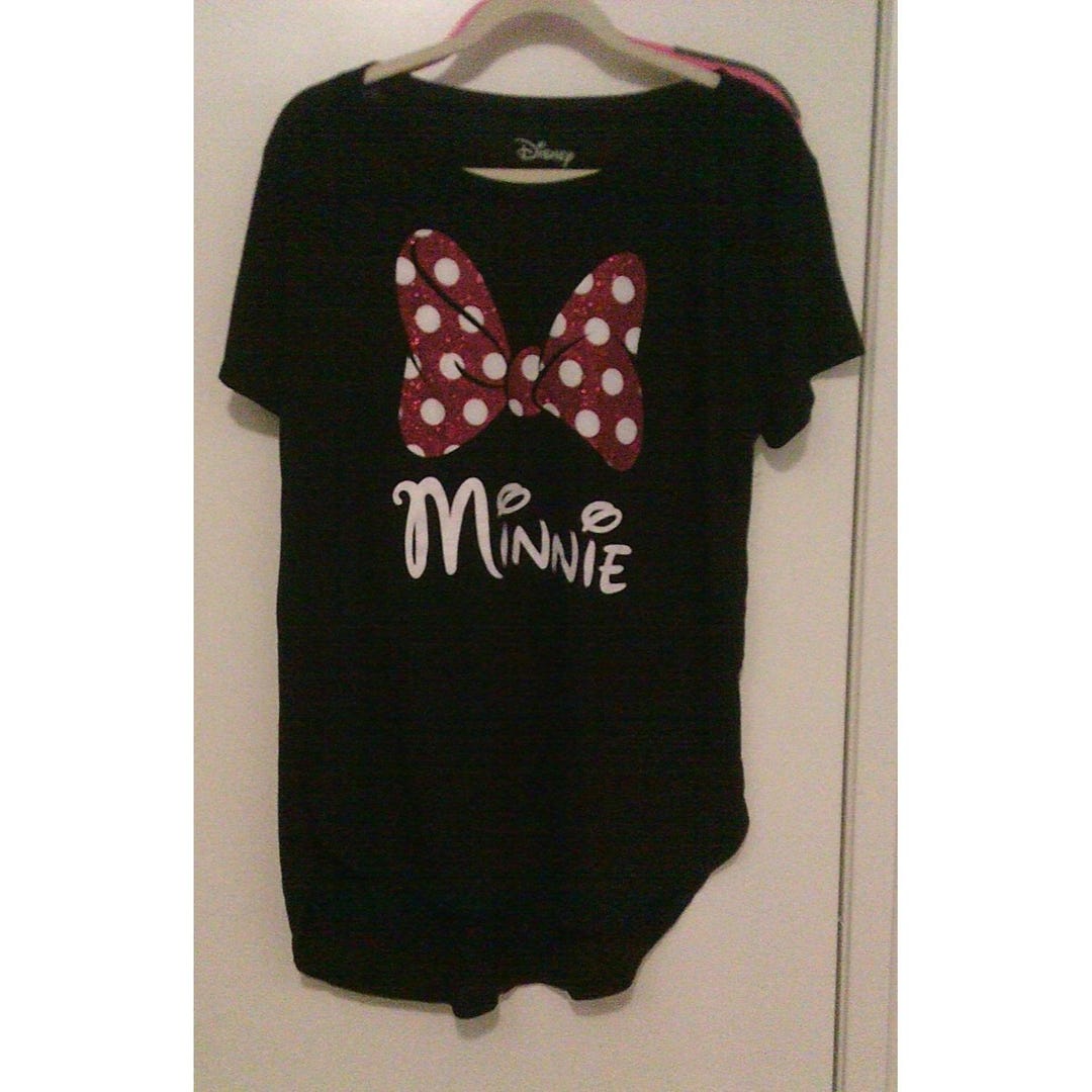 Disney's Minnie Mouse Bow Glitter T-shirt ABC03HH - Etsy