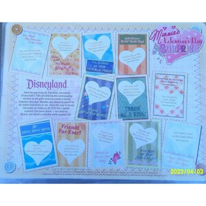Juego de 2 tarjetas sorpresa para el día de San Valentín de Disney Minnie Mouse * Pegatinas * - * AB25 ff