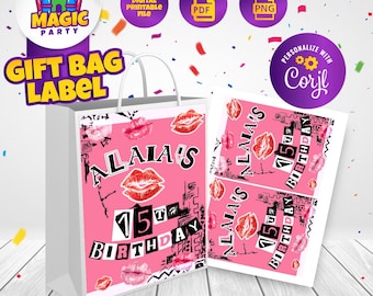 Burn Book Party Favor Bags - 5x7in - Candy Bags - Gift Bags - Goodie Bag - Printable Label - Party Favor - Personalized - DIGITAL FILE