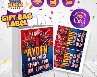 Spiderman Party Favor Bags - 5x7in - Birthday Souvenir - Candy Bags - Gift Bags - Goodie Bags - DIGITAL FILE