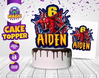 Spiderman Cake Topper - Birthday - Decoration - 8.5x11 Printable - Personalized - Not Instant Download - DIGITAL FILE