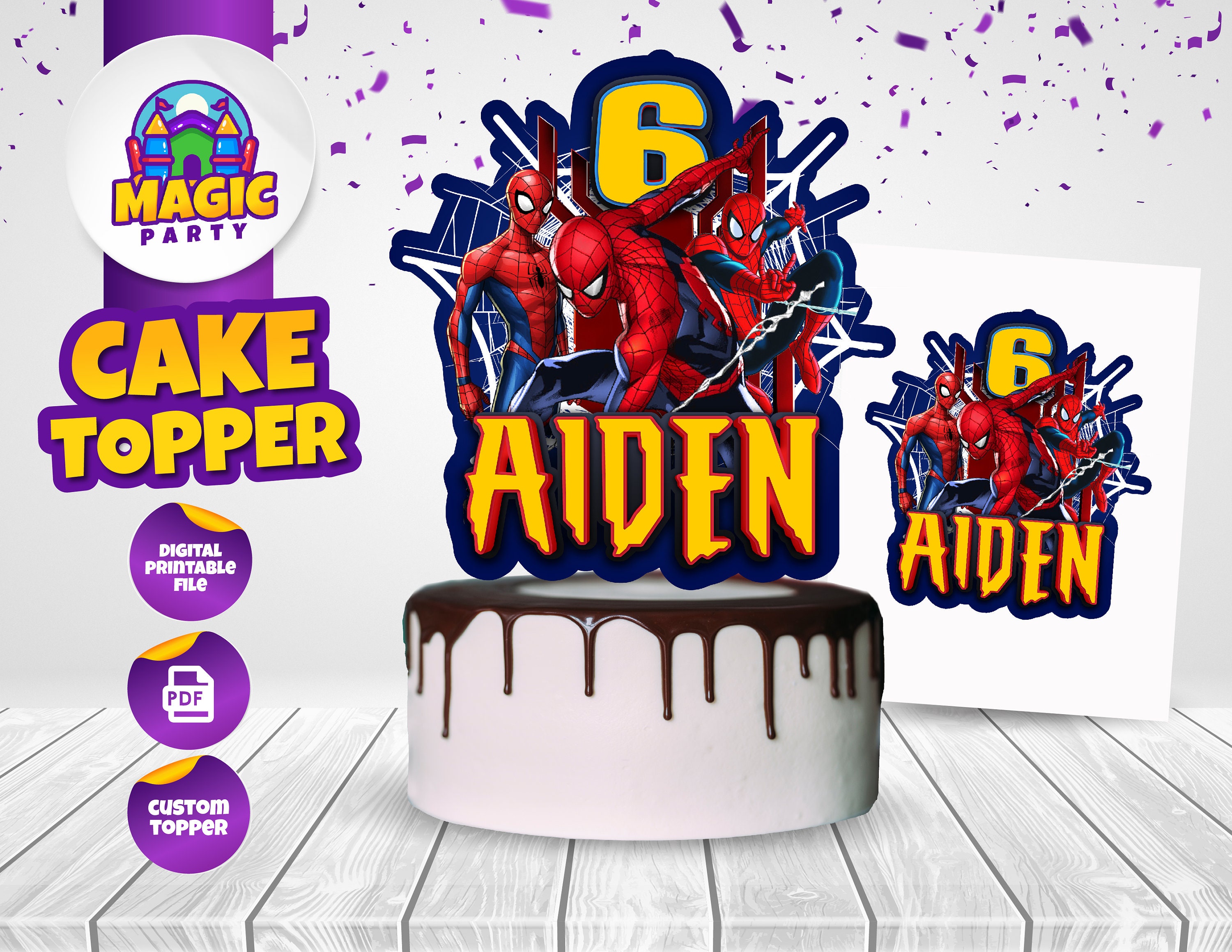 Spiderman Cake Topper Birthday Decoration 8.5x11 - Etsy