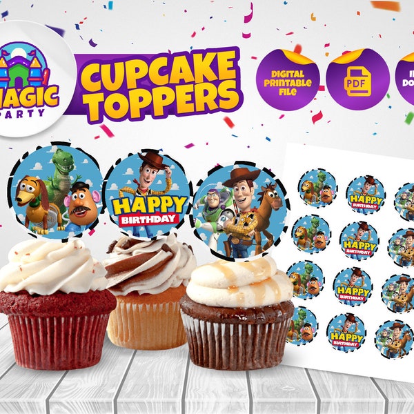 Toy Story Cupcake Topper *Instant Download* - Birthday Party Cupcake Picks - Toppers - DIGITAL FILE