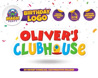 Logotipo de Mickey Mouse Clubhouse - Logotipo personalizado - Letrero para fiestas - Decoración - Inspirado en dibujos animados - Personalizado - Descarga digital