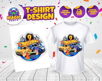 Race Cars T-shirt design - Kids Birthday - Printable Template - T-shirt party, kids - Editable T-shirt - Personalized - DIGITAL FILE