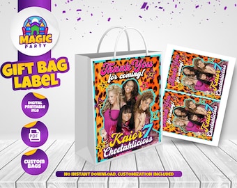 Cheetah Girls Party Bag label - 5x7in - Birthday Souvenir - Candy Bags - Gift Bags - Goodie Bags - DIGITAL FILE