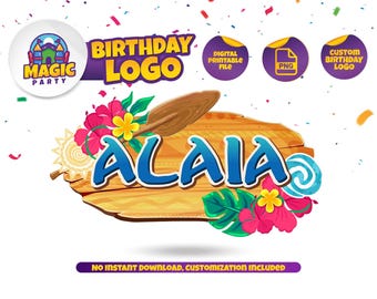 Moana Custom Logo - Party Sign - Decor - Clipart - Personalized - DIGITAL Download