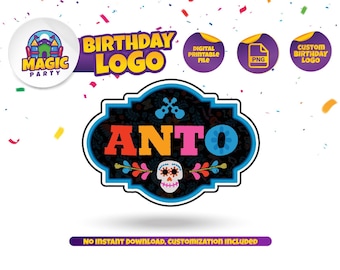 Coco Logo - Custom Logo - Party Sign - Decor - Cartoon Inspired - Personalized - DIGITAL Download