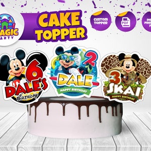 Mickey Mouse Cake Topper (3 design options) - Birthday - Decoration - 8.5x11 Printable - Personalized - Not Instant Download - DIGITAL FILE