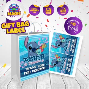 Stitch Label for Party Favor Bags - 5x7 size - Birthday Souvenir - Candy Bags - Gift Bags - Goodie Bags - DIGITAL FILE image 1